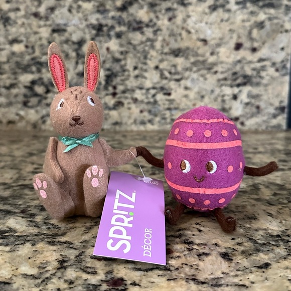 Target Spritz Decor Felt Duo Bunny Rabbit and Egg Spring Easter 2024 - Picture 1 of 1